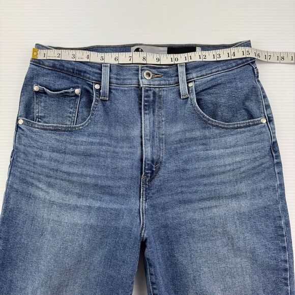 Levi’s SilverTab Mom Jeans Size 31x27 Tapered Light Wash Stretch High Rise - Picture 9 of 14